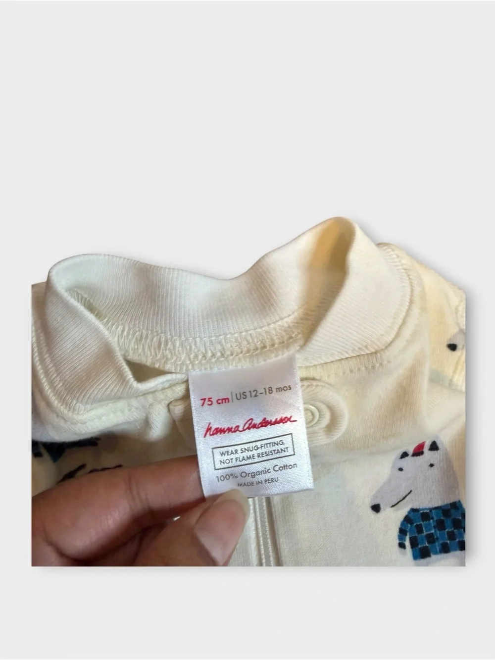 Hanna Andersson Hey Wolfie Winter Pattern Organic Sleeper